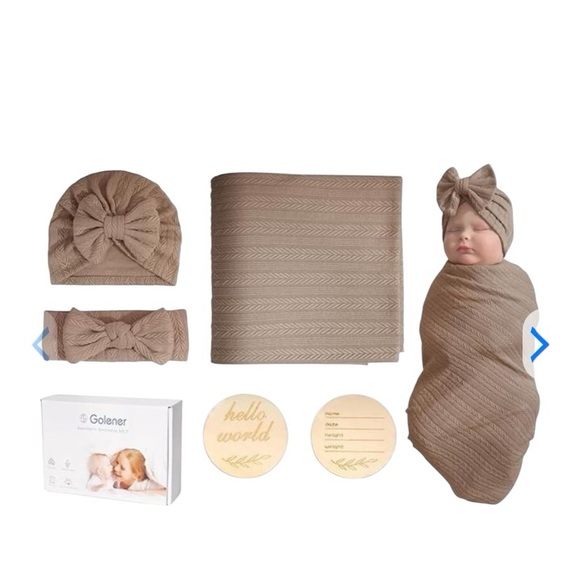 Baby Girl Swaddle with Hat/headband NIB - Picture 1 of 7